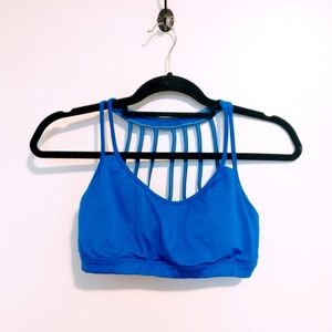 Weekend blue strappy back sports bra size medium